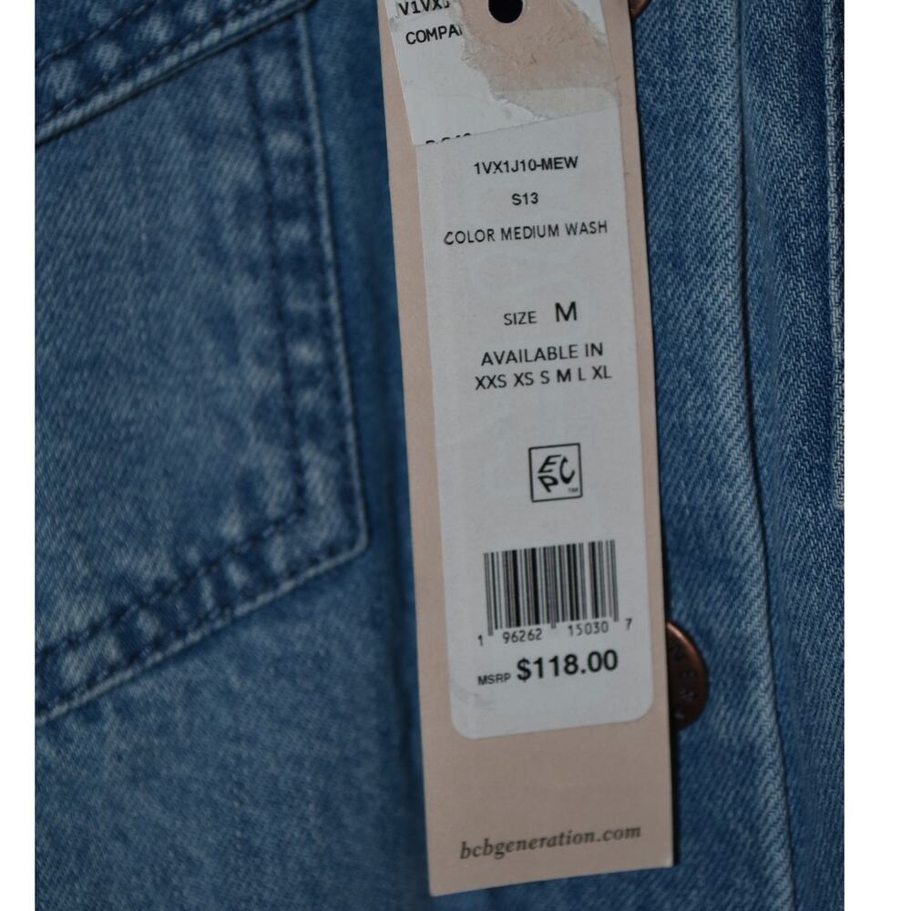 NEW BCBGeneration Women's Medium Medium Wash Cropped Denim Jacket Button Up NWT - Picture 8 of 10